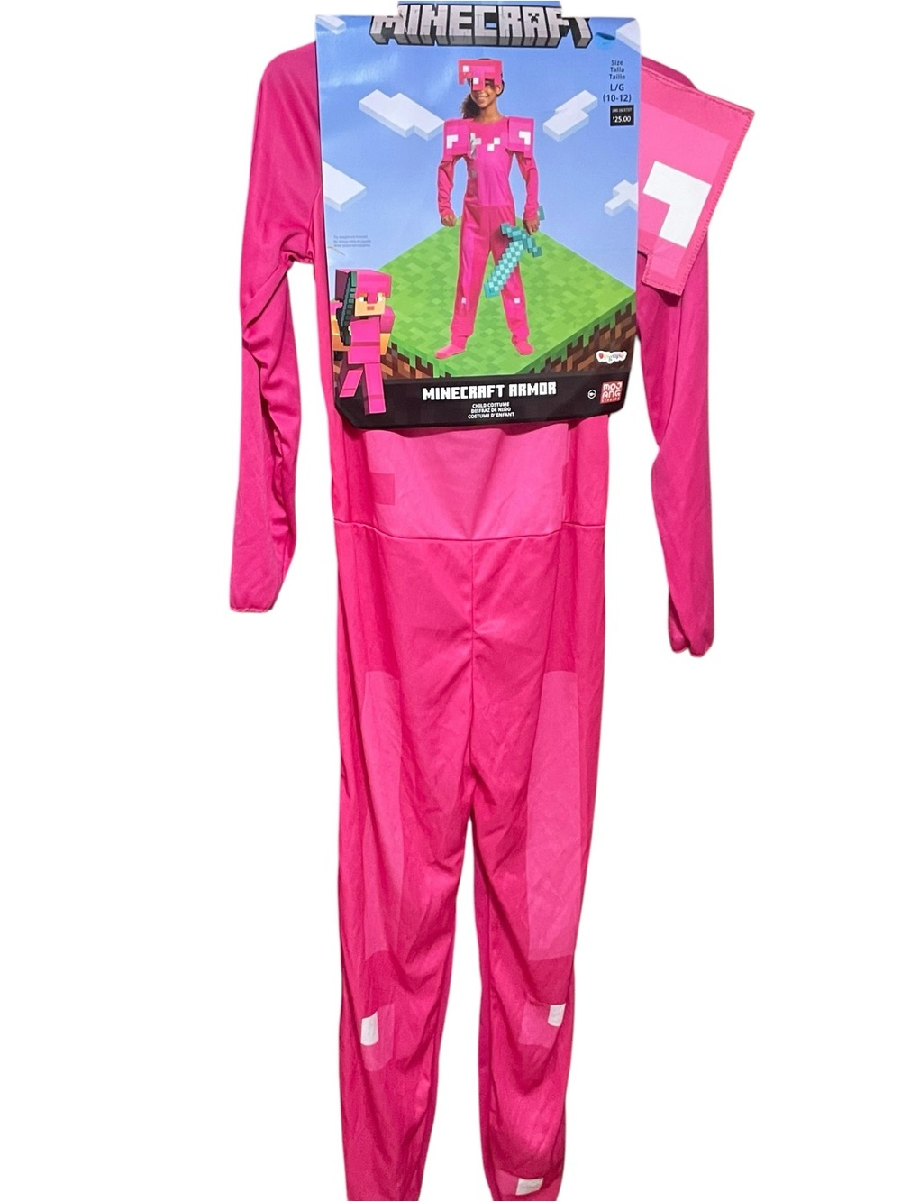 Disguise Kids Pink Minecraft Armor One-Piece Bodysuit